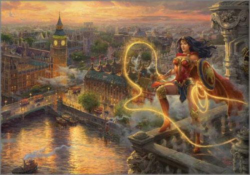 Thomas Kinkade Studios Limited Edition Super Hero Fine Art Giclee:" Wonder Woman - Lasso of Truth"