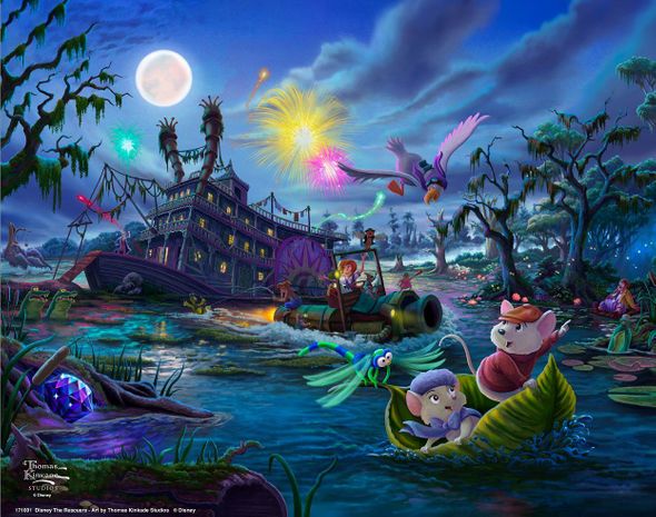 Thomas Kinakde Disney Limited Edition Giclee Print:"The Rescuers"