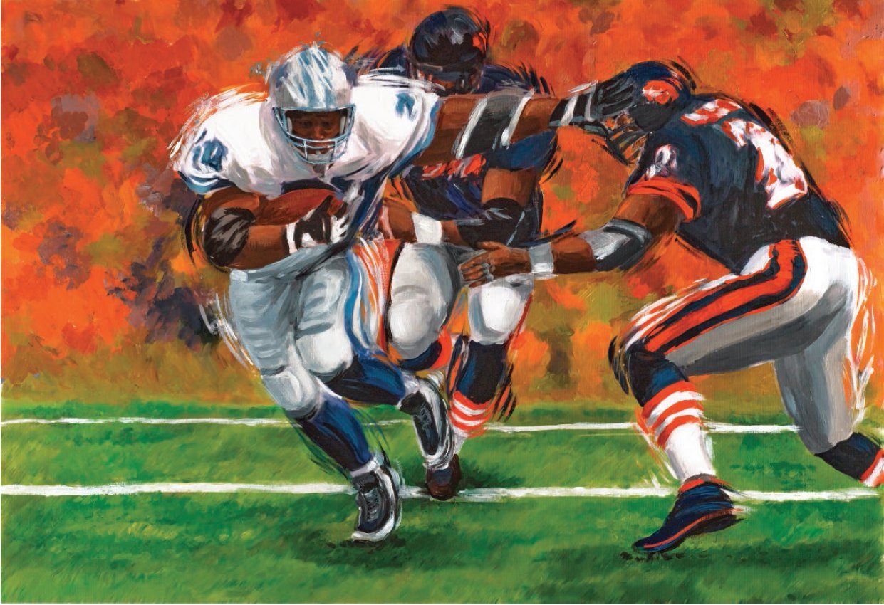 Scott Smith Limited Edition Canvas Giclee:"Barry Sanders"