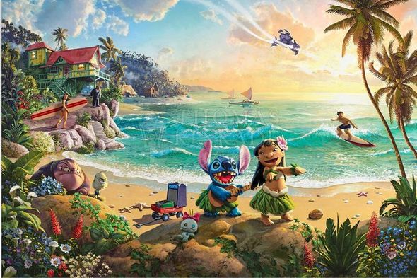 Thomas Kinkade Studios® Limited Edition Giclee:"Disney Lilo & Stitch"