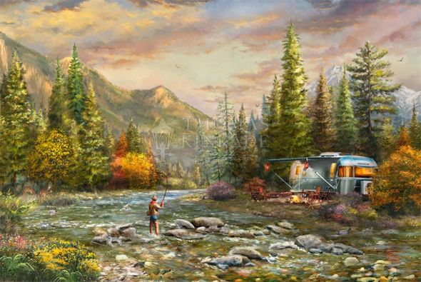 Thomas Kinkade Studios Limited Edition Giclee:"Living the Dream, Airstream ®"