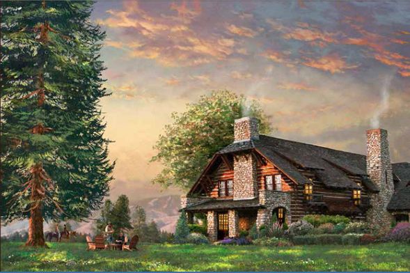 Thomas Kinkade Studios Limited Edition Giclee:"The Dutton House Yellowstone"
