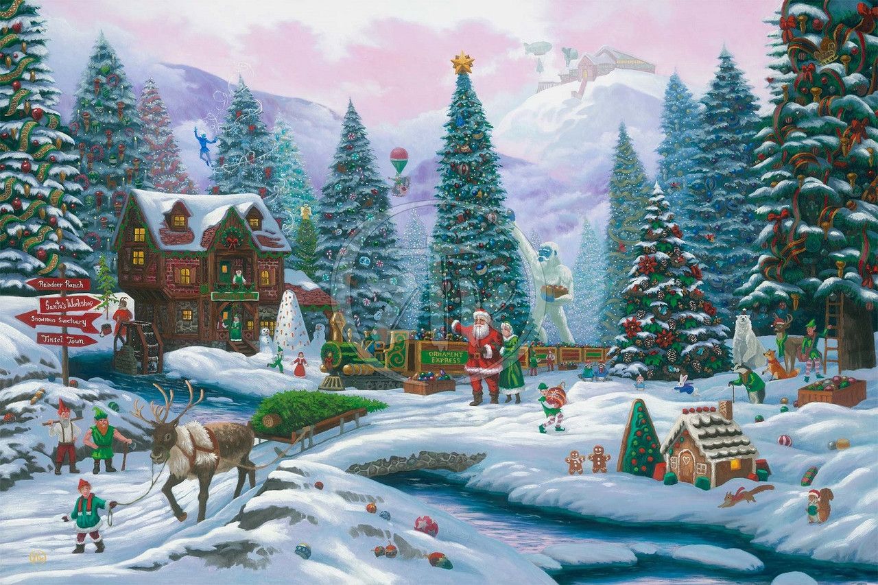 Zac Kinkade Limited Edition Canvas Giclee:"Christmas Tree Forest"