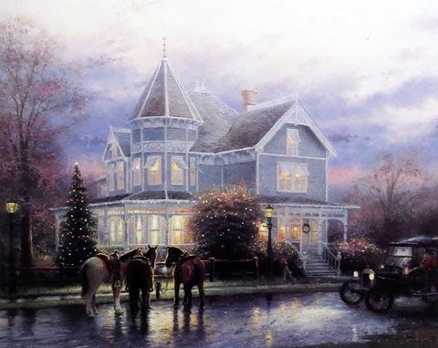 Thomas Kinkade Print-Signed and Numbered:"Christmas Memories - 16"x12" Signed/Numbered"