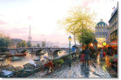 THOMAS KINKADE  Secondary Market Art: "PARIS EIFFEL TOWER"