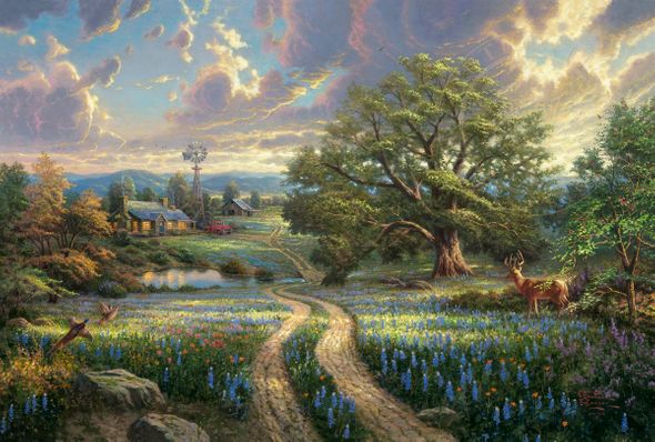 Thomas Kinkade Signed and Numbered Limited Edition Hand Embellished Canvas:"Country Living"