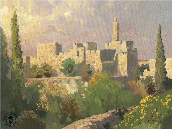 Thomas Kinkade Signed and Numbered Limited Edition Canvas: "Tower of David"