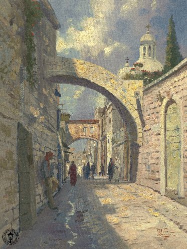 Thomas Kinkade Signed and Numbered Limited Edition Canvas: "Via Dolorosa"