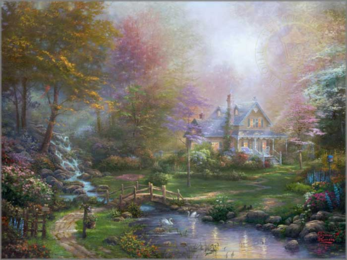 Thomas Kinkade Signed and Numbered Limited Edition Giclee Print and Hand Embellished Canvas:"A Mother's Perfect Day" Thomas Kinkade Signed and Numbered Limited Edition Giclee Print and Hand Embellished Canvas:"A Mother's Perfect Day"