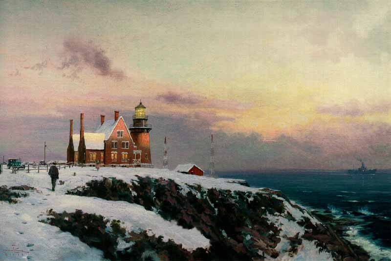 Thomas Kinkade Signed and Numbered Limited Edition Hand Embellished Canvas:"Block Island"