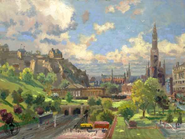 Thomas Kinkade Signed and Numbered Limited Edition Hand Embellished Canvas:"Edinburgh, Scotland"