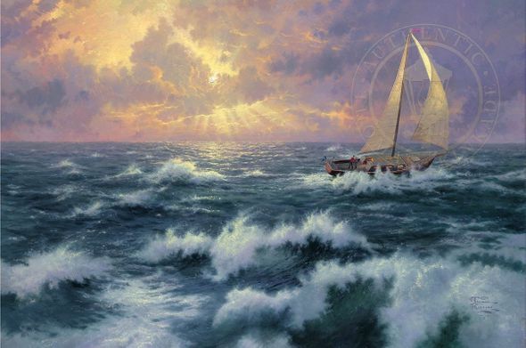 Thomas Kinkade Signed and Numbered Limited Edition Hand Embellished Canvas: "Perseverance"