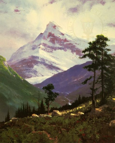 Thomas Kinkade Signed and Numbered Limited Edition Hand Embellished Canvas:"Spring In The Alps"
