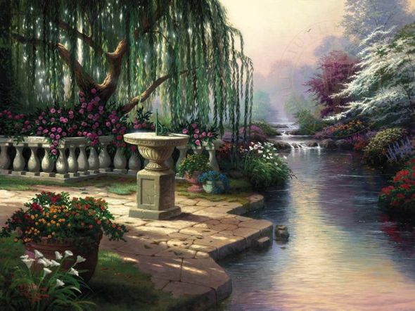 Thomas Kinkade Signed and Numbered Limited Edition Hand Embellished Canvas:"The Hour of Prayer"