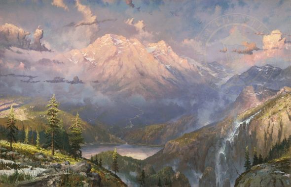 Thomas Kinkade 24x36 Limited Edition Hand Embellished Canvas:"Twilight Vista"