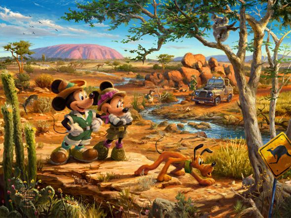 Thomas Kinkade Limited Edition Disney Dreams Fine Art Giclee: "Mickey and Minnie in the Outback"