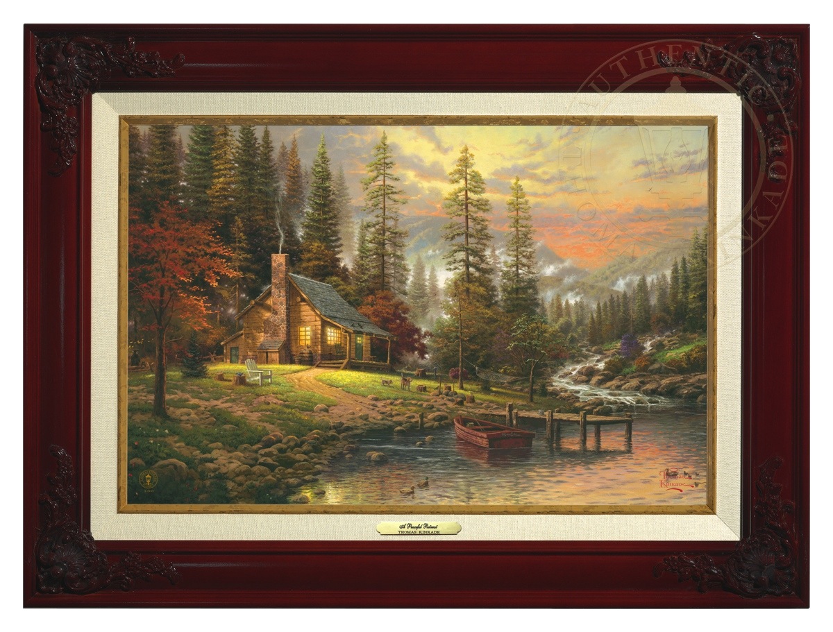 Thomas Kinkade 12" x 18" Framed Canvas Classics:"A Peaceful Retreat"