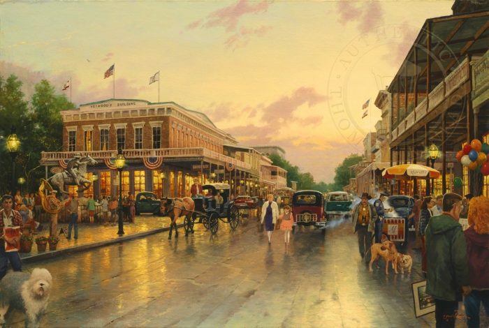 Thomas Kinkade Signed and Numbered Limited Edition Canvas:"Main Street Celebration"