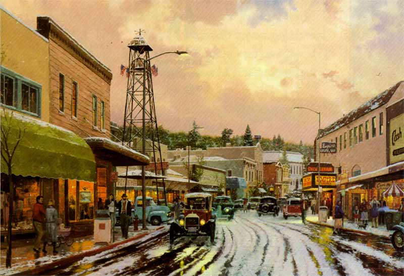Thomas Kinkade Signed and Numbered Limited Edition Canvas:"Main Street Matinee"
