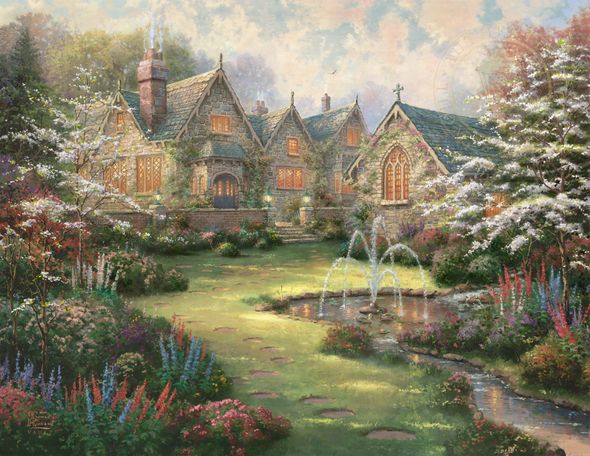 Thomas Kinkade Signed and Numbered Limited Edition:"Garden Manor"