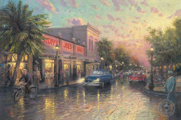 Thomas Kinkade Signed and Numbered Limited Edition Print and Hand Embellished Canvas: "Key West"