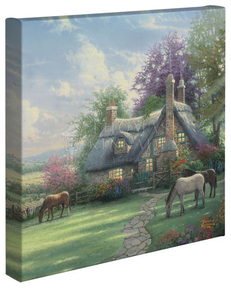 Thomas Kinkade Studios: "A Perfect Summer Day - 14' x 14' Gallery Wrapped Canvas"