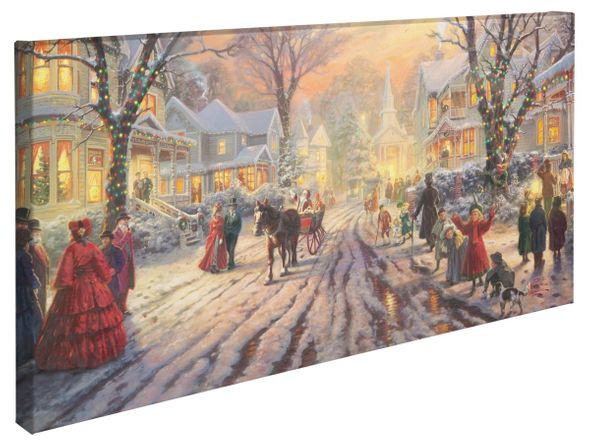 Thomas Kinkade Studios: "A Victorian Christmas Carol - 16' x 31' Gallery Wrapped Canvas"
