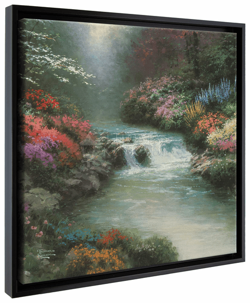 Thomas Kinkade Studios: "Beside Still Waters - 20' x 20' Gallery Wrapped Canvas (Onyx Black Frame)"