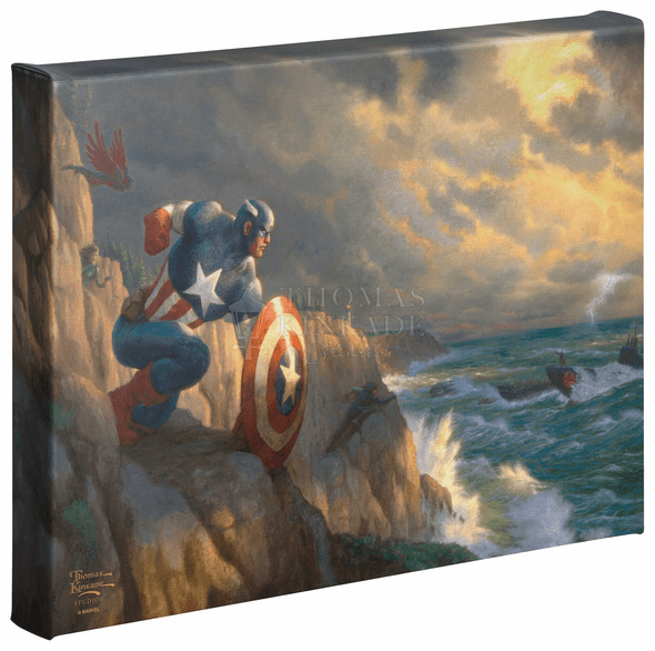 Thomas Kinkade Studios: "Captain America - Sentinel of Liberty - 10' x 14' Gallery Wrapped Canvas"