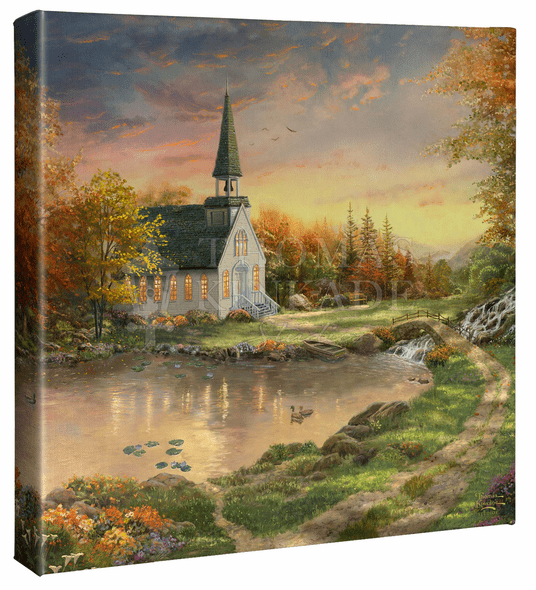 Thomas Kinkade Studios: "Chapel of Reflection - 14' x 14' Gallery Wrapped Canvas"