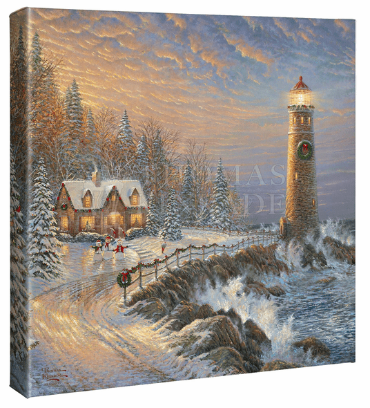 Thomas Kinkade Studios: "Christmas Lighthouse - 14' x 14' Gallery Wrapped Canvas"