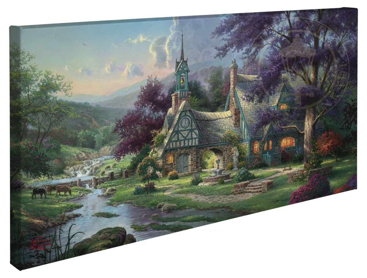 Thomas Kinkade Studios "Clocktower Cottage 16' x 31' Gallery Wrapped