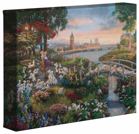 Thomas Kinkade Studios: "Disney 101 Dalmatians - 8' x 10' Gallery Wrapped Canvas"