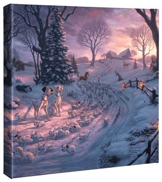 Thomas Kinkade Studios: "Disney 101 Dalmatians on the Run - 14' x 14' Gallery Wrapped Canvas"