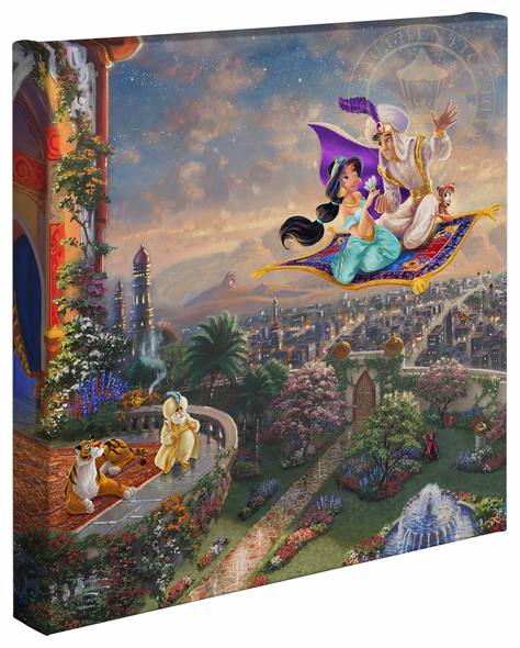 Thomas Kinkade Studios: "Disney Aladdin - 14' x 14  Gallery Wrapped Canvas"