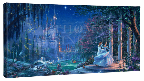 Thomas Kinkade Studios: "Disney Cinderella Dancing in the Starlight - 16' x 31' Gallery Wrapped Canvas"