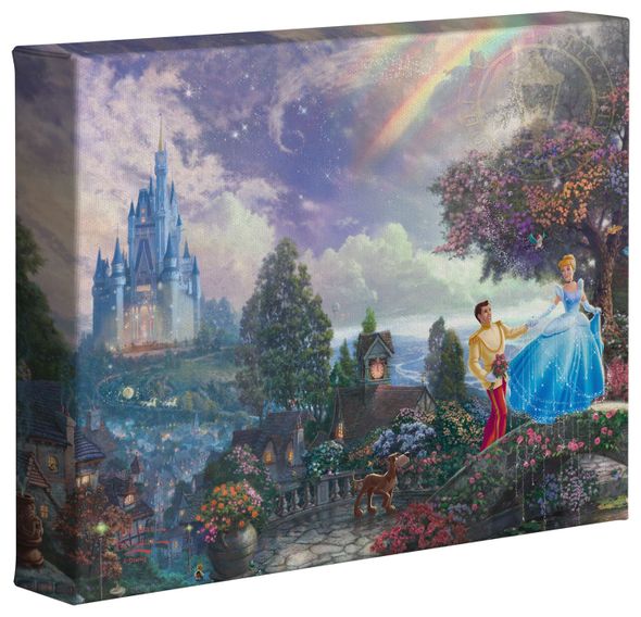 Thomas Kinkade Studios: "Disney Cinderella Wishes Upon A Dream - 8' x 10' Gallery Wrapped Canvas"
