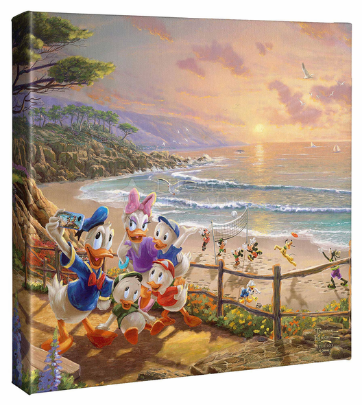 Thomas Kinkade Studios: "Disney Donald and Daisy - A Duck Day Afternoon - 14' X 14' Gallery Wrapped Canvas"