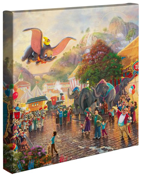 Thomas Kinkade Studios: "Disney Dumbo - 14' x 14' Gallery Wrapped Canvas"