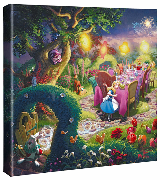 Thomas Kinkade Studios: "Disney Mad Hatters Tea Party - 14' x 14' Gallery Wrapped Canvas"