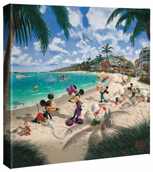 Thomas Kinkade Studios: "Disney Mickey and Minnie in Florida - 14' x 14' Gallery Wrapped Canvas"