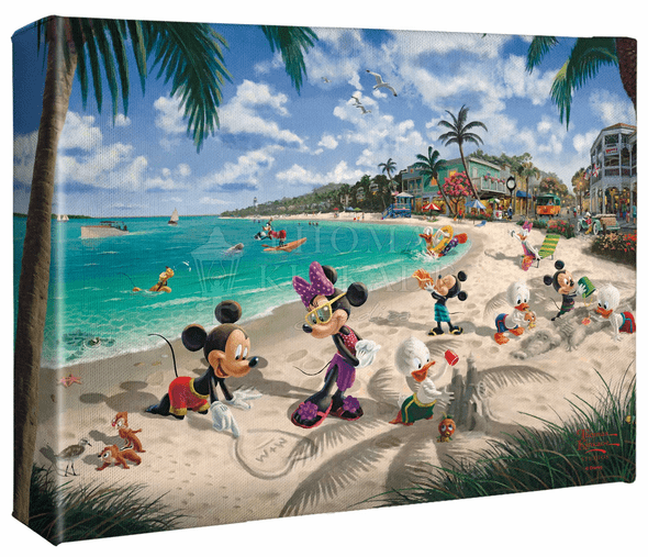 Thomas Kinkade Studios: "Disney Mickey and Minnie in Florida - 8' x 10' Gallery Wrapped Canvas"