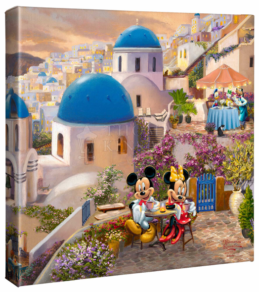 Thomas Kinkade Studios: "Disney Mickey and Minnie in Greece - 14' x 14' Canvas Gallery Wrap"