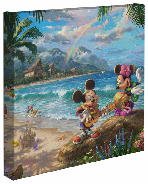 Thomas Kinkade Studios: "Disney Mickey and Minnie in Hawaii - 14' x 14'"