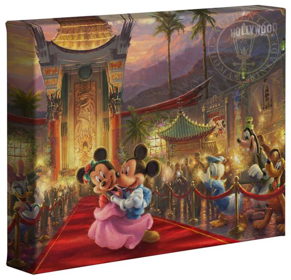 Thomas Kinkade Studios: "Disney Mickey and Minnie in Hollywood - 8' x 10' Gallery Wrapped Canvas"