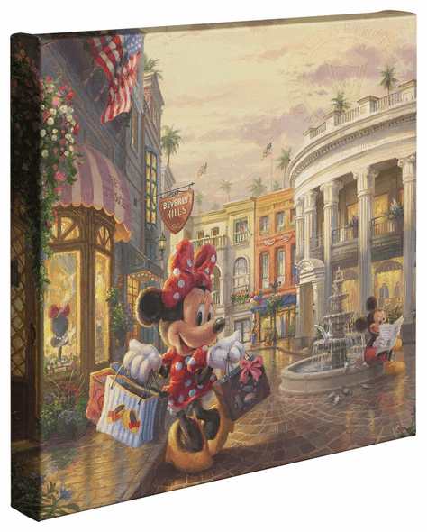 Thomas Kinkade Studios: "Disney Minnie Rocks the Dots on Rodeo Drive - 14' x 14' Gallery Wrapped Canvas"