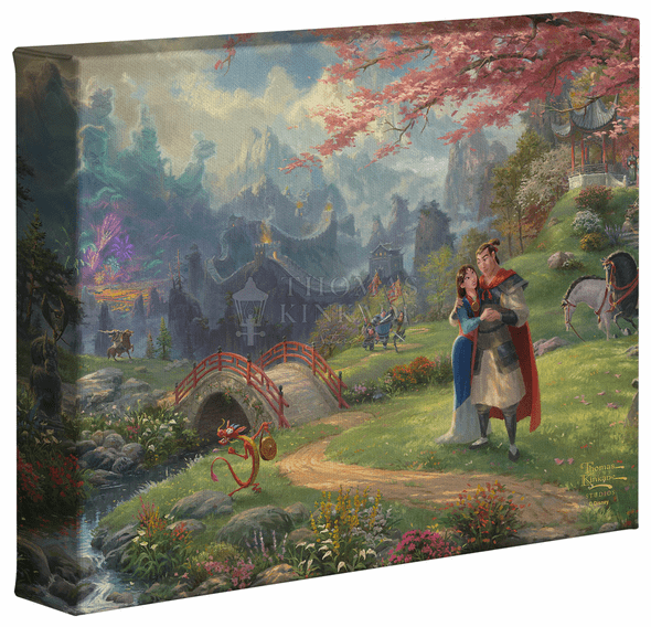 Thomas Kinkade Studios: "Disney Mulan Blossoms of Love - 8' x 10' - Gallery Wrapped Canvas"