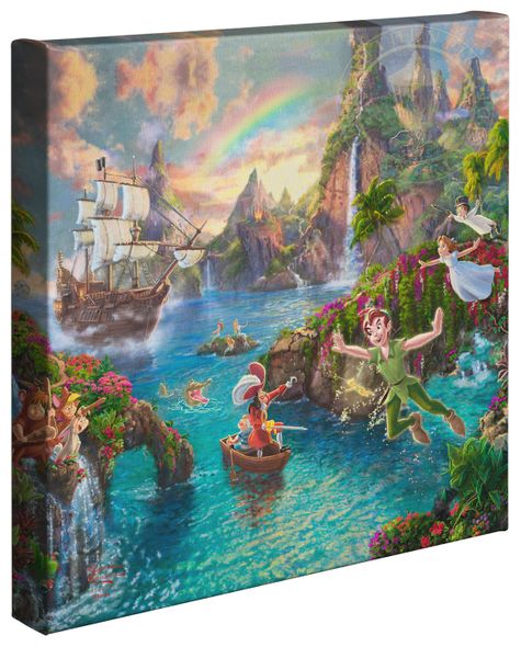 Thomas Kinkade Studios: "Disney Peter Pan’s Never Land - 14' x 14' Gallery Wrapped Canvas"