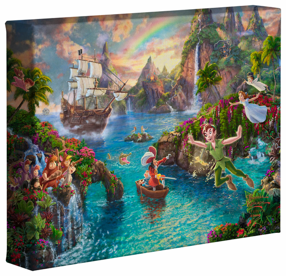 Thomas Kinkade Studios: "Disney Peter Pan’s Never Land - 8' x 10' Gallery Wrapped Canvas"
