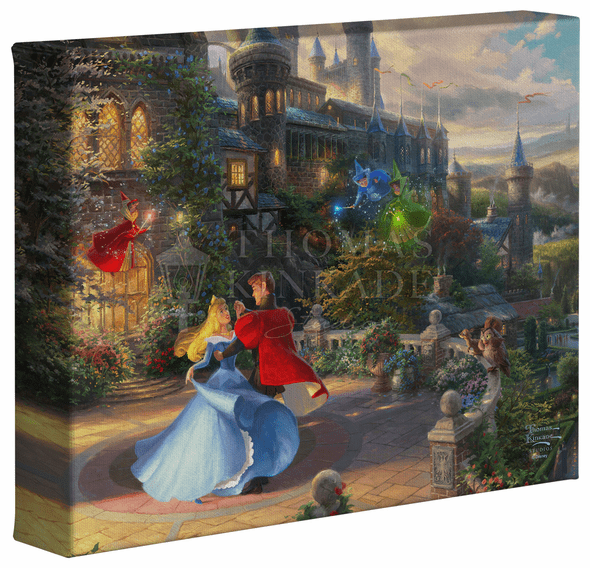 Thomas Kinkade Studios: "Disney Sleeping Beauty Dancing in the Enchanted Light- 8' x 10' Gallery Wrapped Canvas"